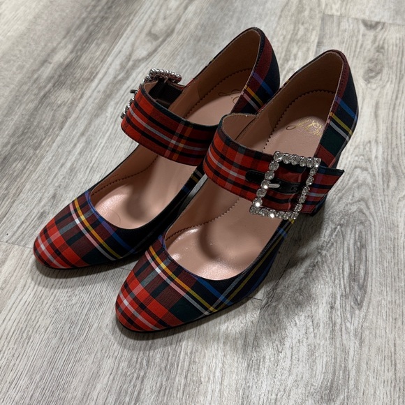 J Crew Plaid Mary Jane Heels - Picture 3 of 5